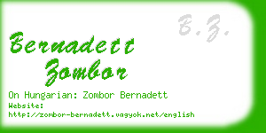 bernadett zombor business card